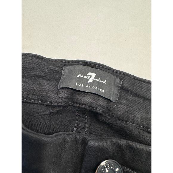 7 For All Mankind The Ankle Skinny Jeans 24 Black 5-Pockets Modal Blend Denim - Picture 7 of 12